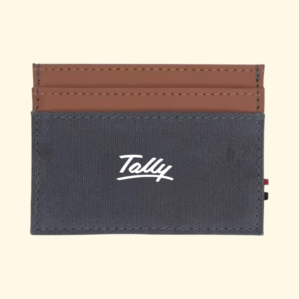 Houston Card Wallet- Grey with Tan